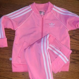 Adidas toddler tracksuit 12M pink